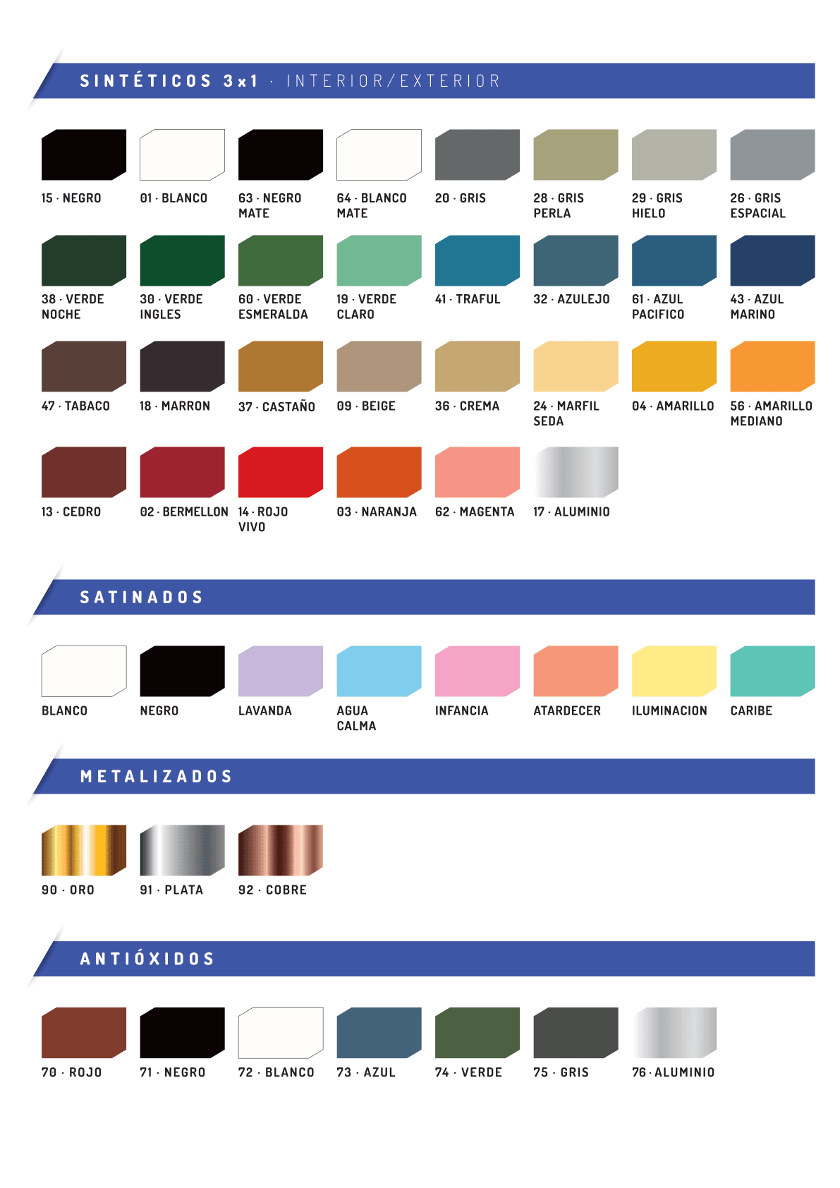 Carta de color Carta de color — Línea Metal